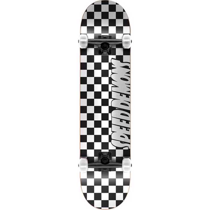 SPEED DEMONS Checkers Complete Skateboard 8.00' - Mavro/Aspro
